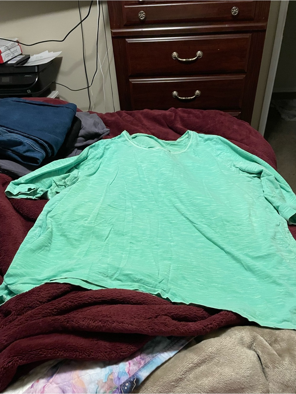 Catherines Mint Green Long Sleeve Crewneck Top